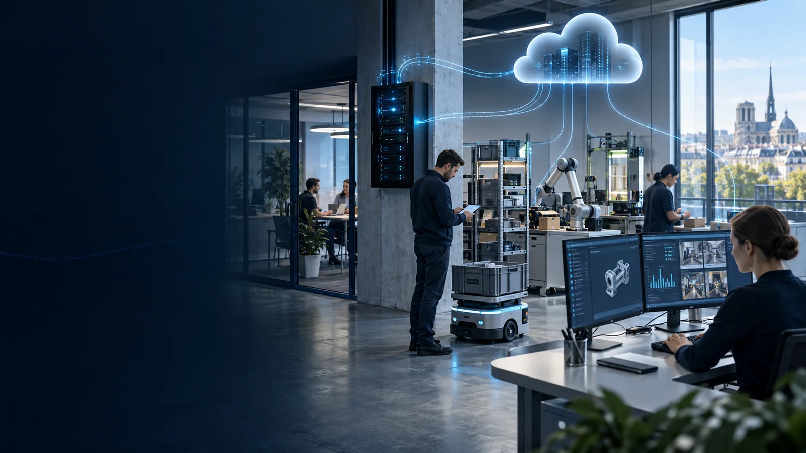 Infrastructure hybride reliant services cloud et équipements locaux